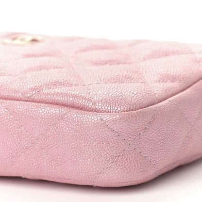 Chanel Iridescent Caviar Quilted Small Clutch With Chain Pink 13 of 16