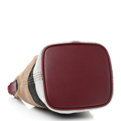 Burberry Canvas Mega Check Mini Ashby Tassel Crossbody Burgundy Red 5 of 10
