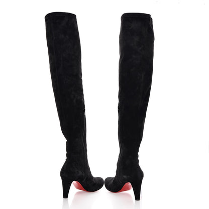 Christian Louboutin Veau Velours Alta Top 70 Over The Knee Boots 40.5 Black 4 of 8