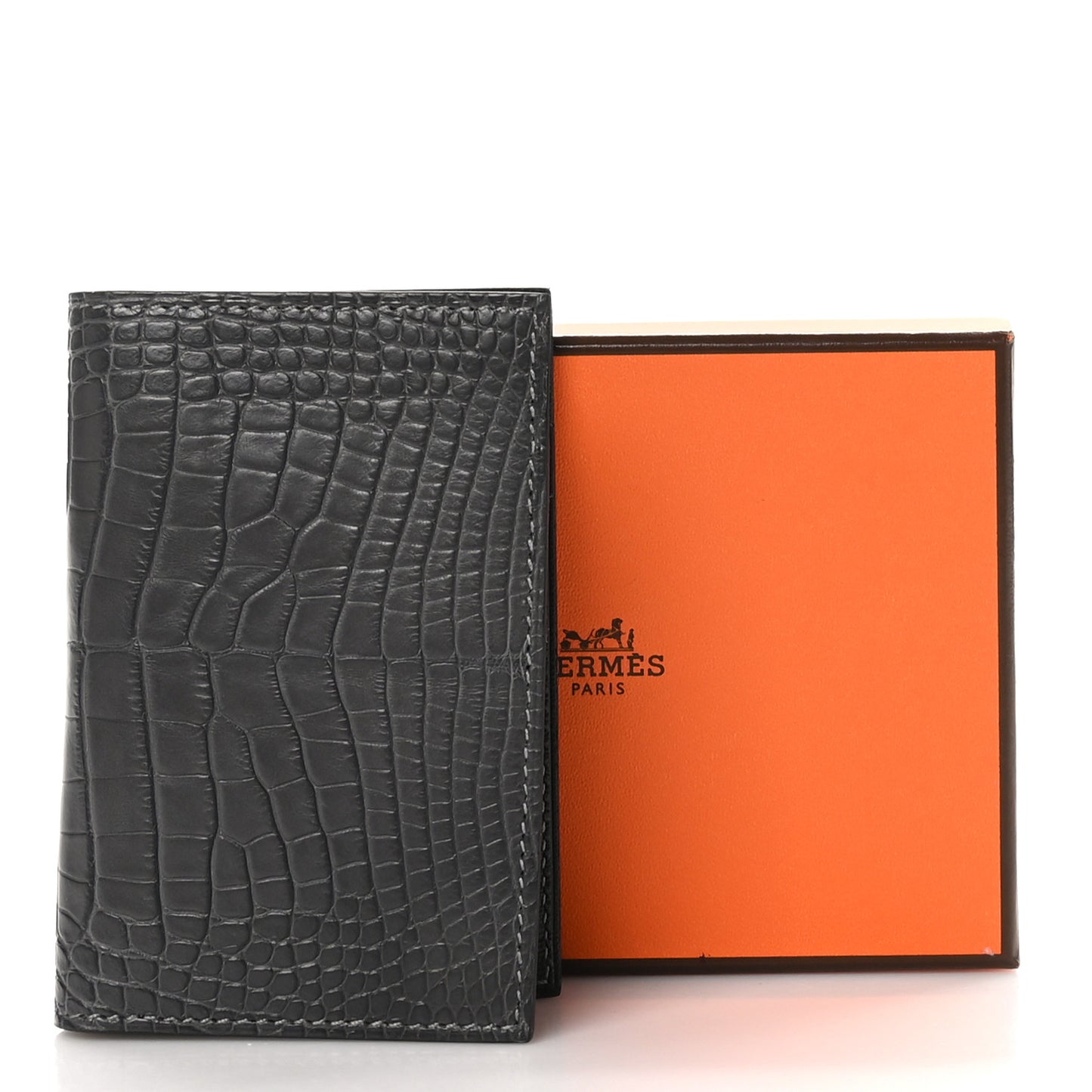 Matte Alligator MC2 Euclide Card Holder Graphite