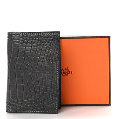 Hermes Matte Alligator MC2 Euclide Card Holder Graphite 8 of 8