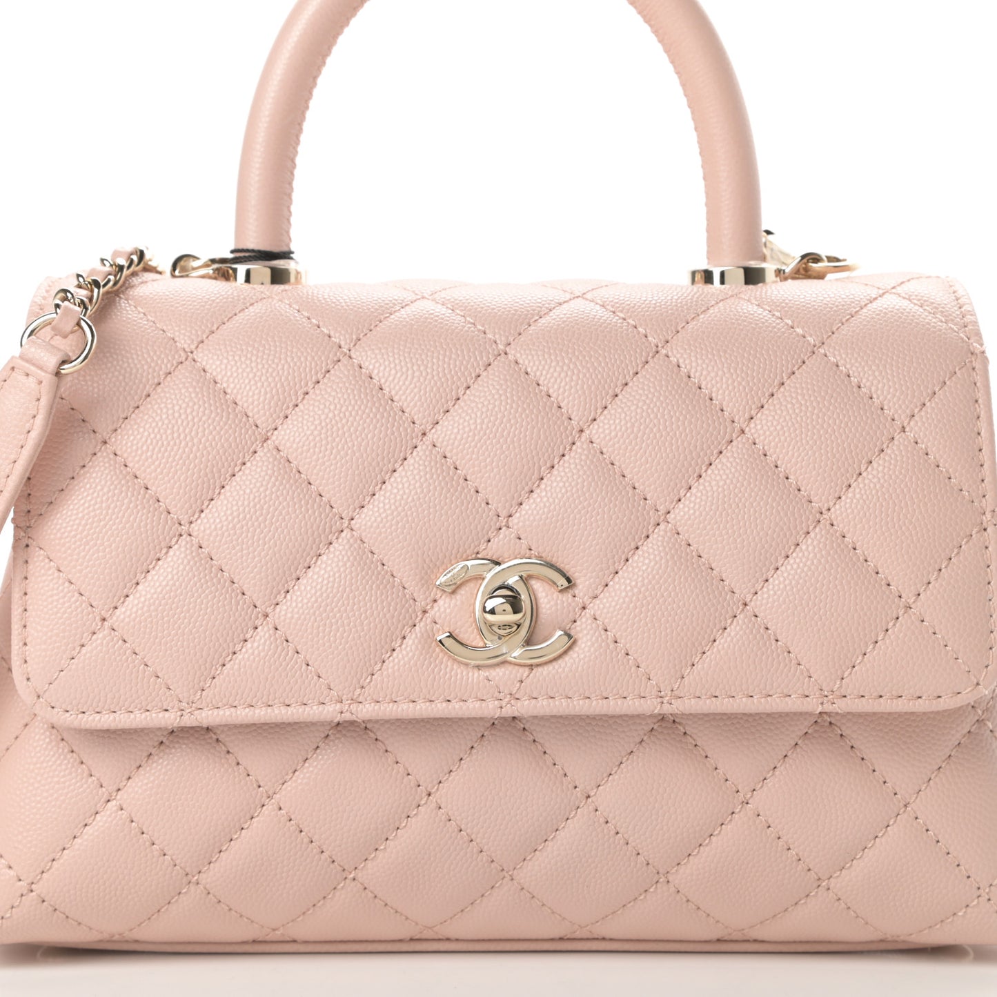 Caviar Quilted Mini Coco Handle Flap Light Pink