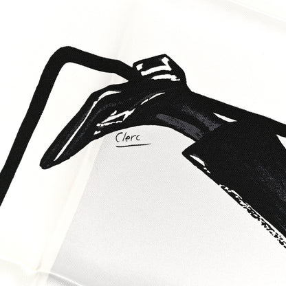 Hermes Silk Swinging Saint Germain Scarf 70 White Black Rouge 4 of 6