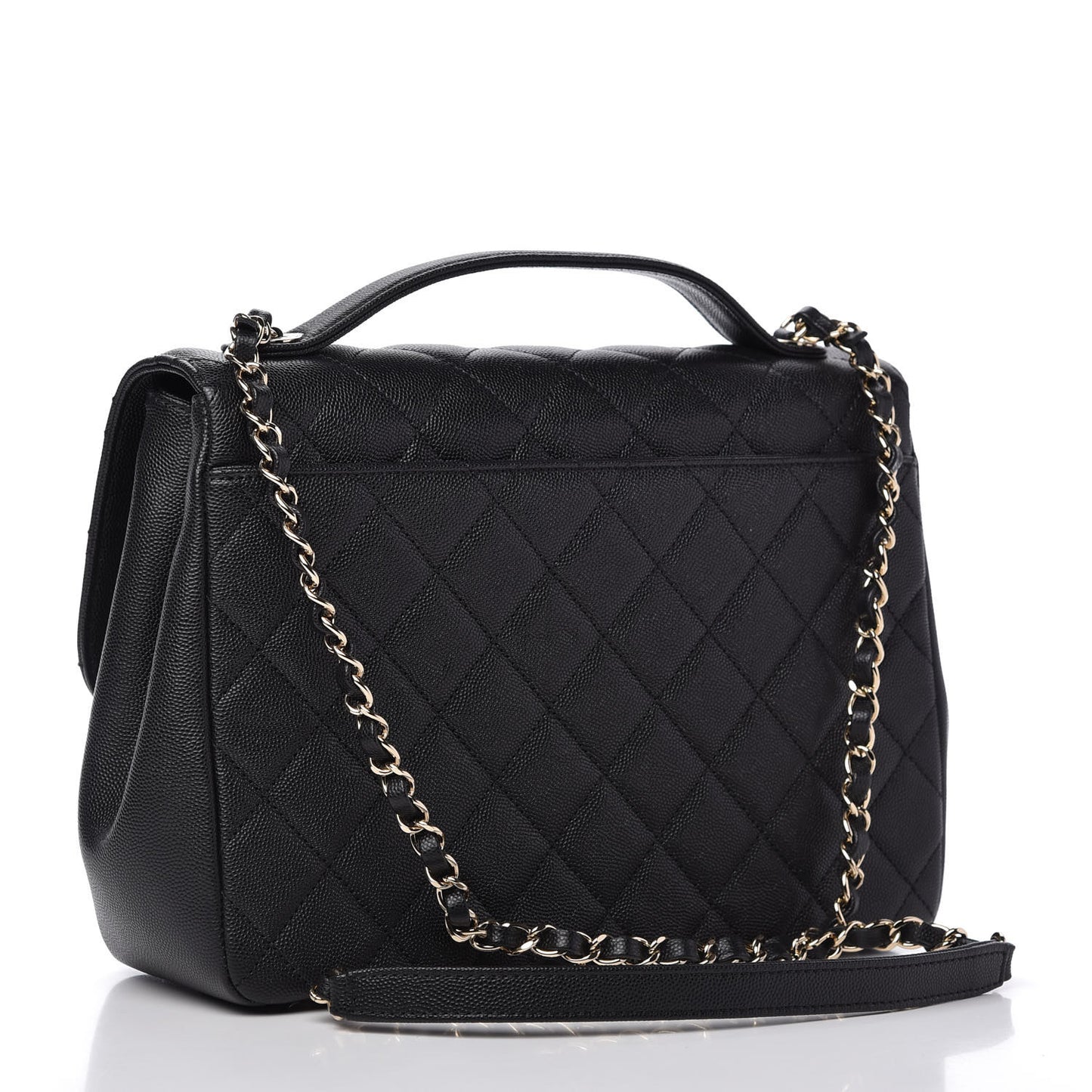 Caviar Quilted Large Business Affinity Flap Black