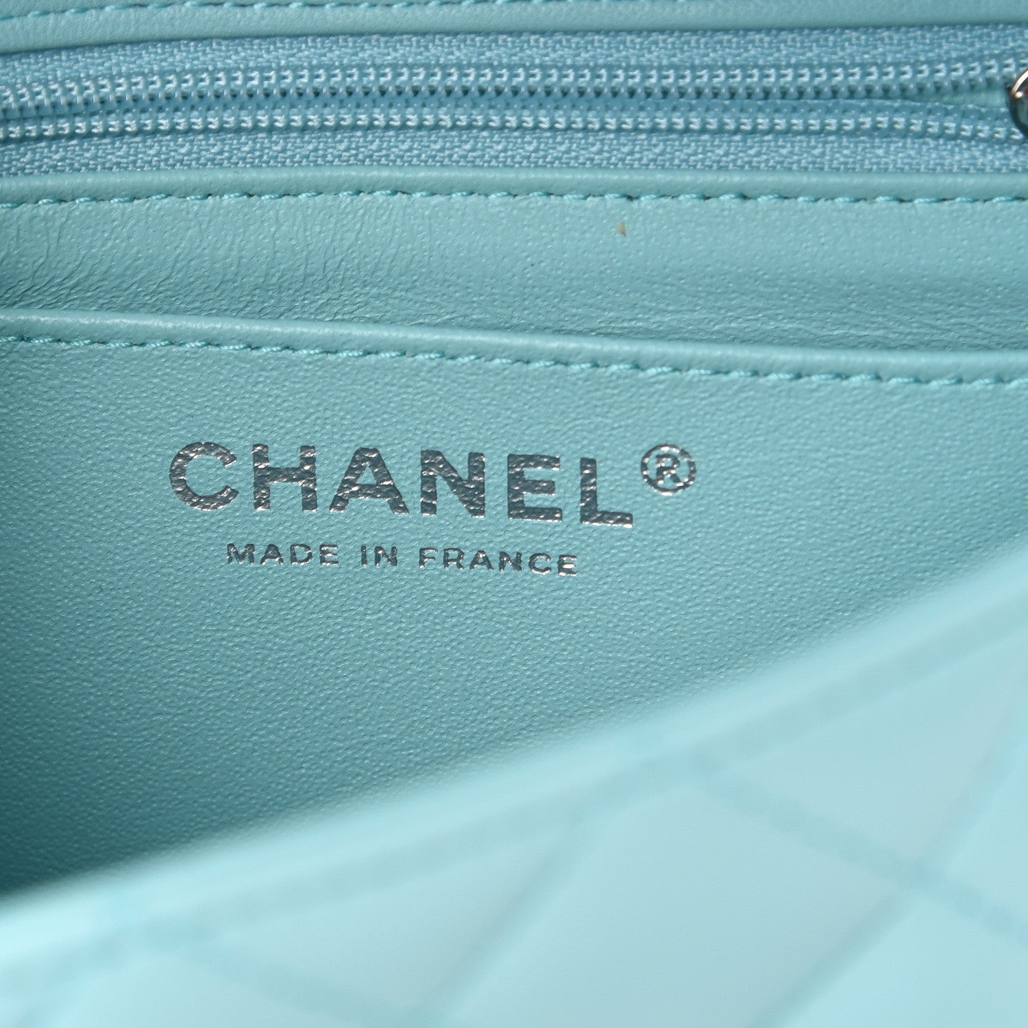 Chanel Lambskin Quilted Mini Rectangular Flap Light Blue 5 of 10