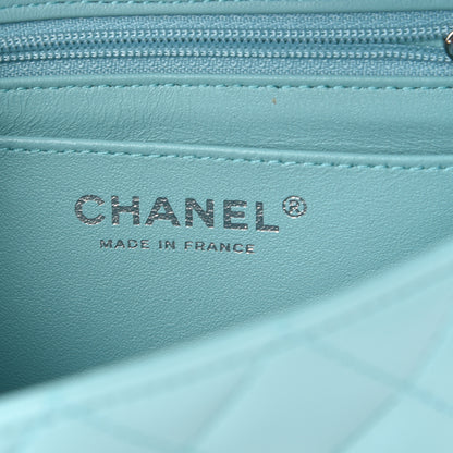 Chanel Lambskin Quilted Mini Rectangular Flap Light Blue 5 of 10