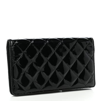 Chanel Patent Quilted Flap Wallet Black 3 of 12