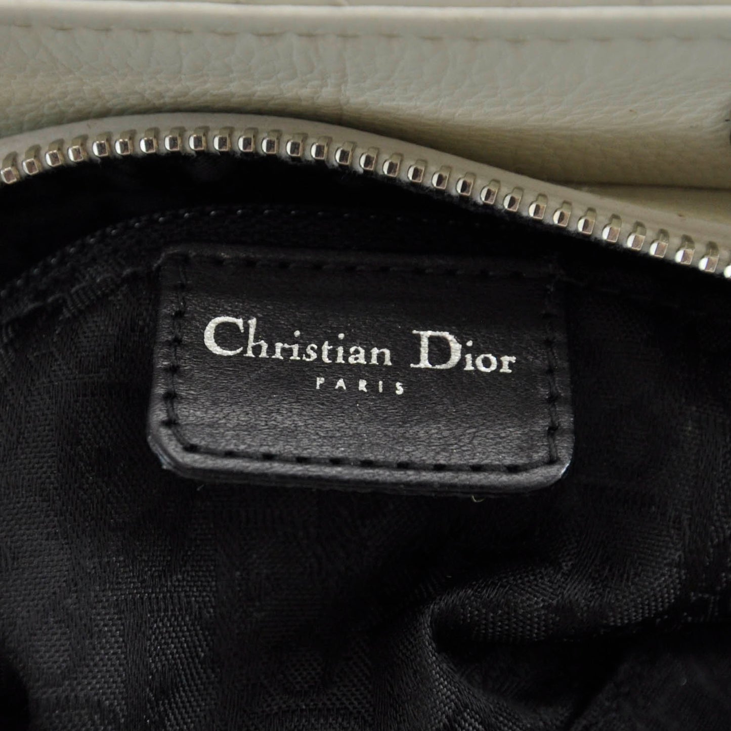 Calfskin Cannage Stitched Small East West Lady Dior White