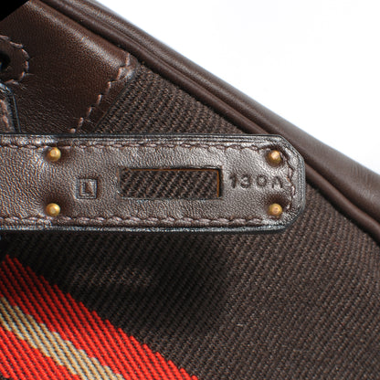 Hermes Toile Swift Striped Birkin 30 Chocolate 6 of 9