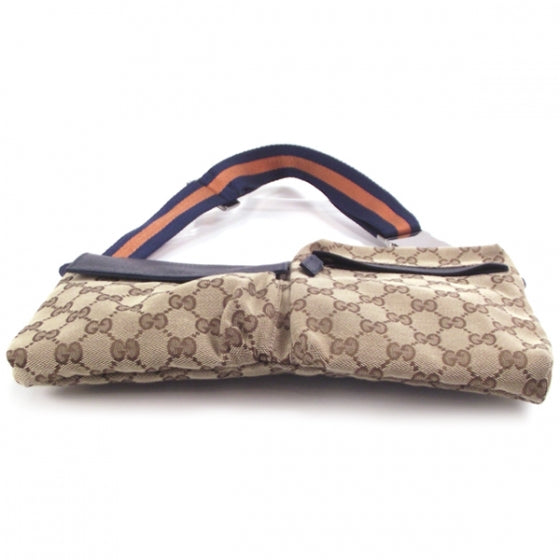GG Monogram Web Double Pocket Belt Bag Blue
