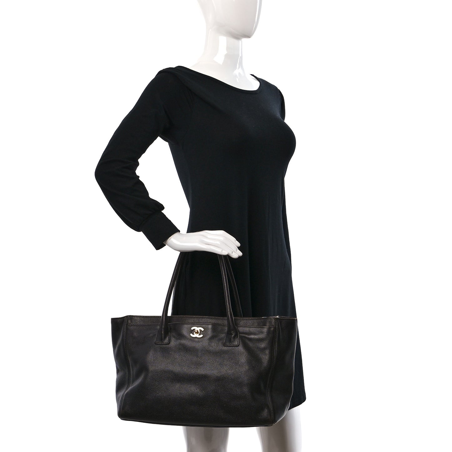 Calfskin Cerf Executive Shopper Tote Brown