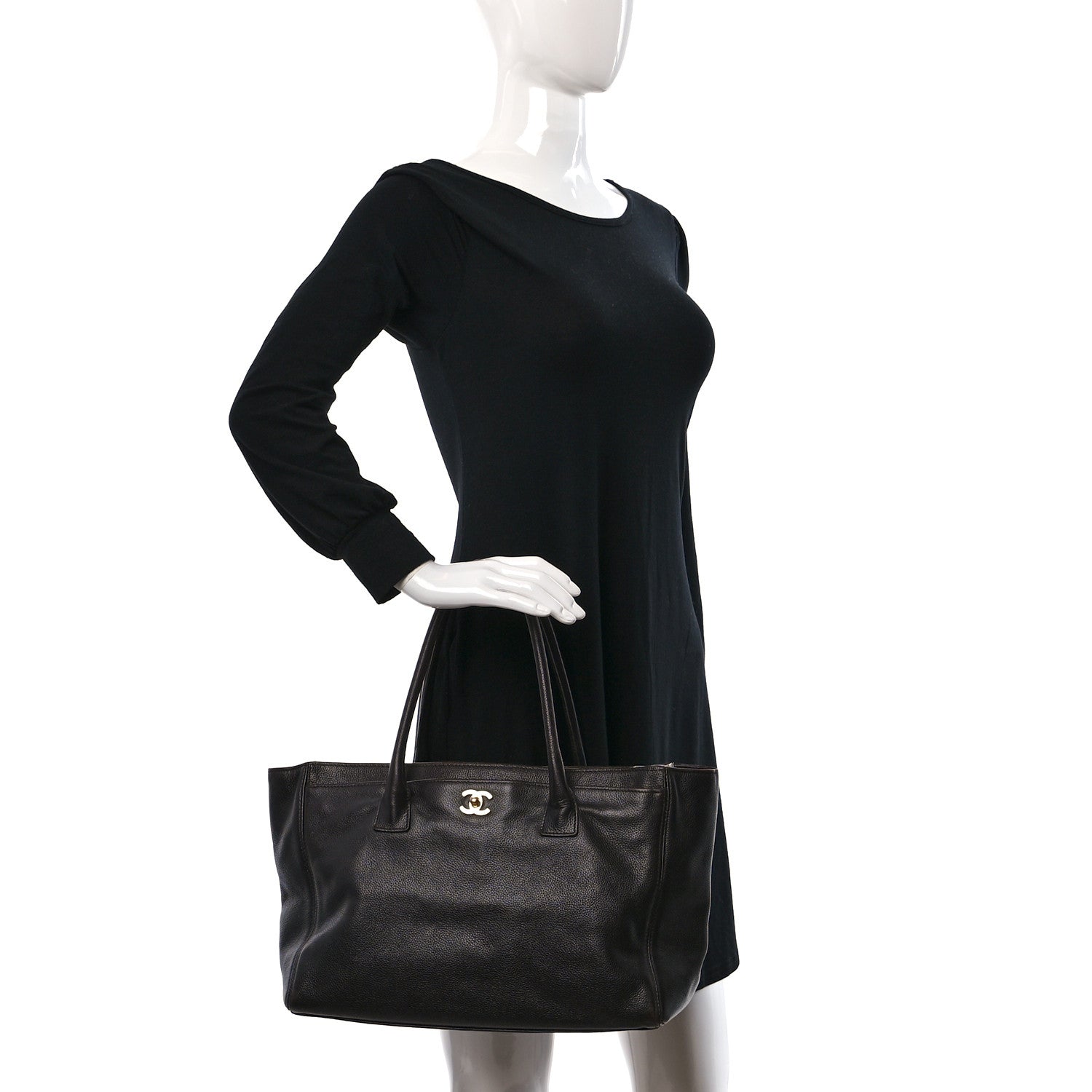 Chanel Calfskin Cerf Executive Shopper Tote Brown 2 of 19