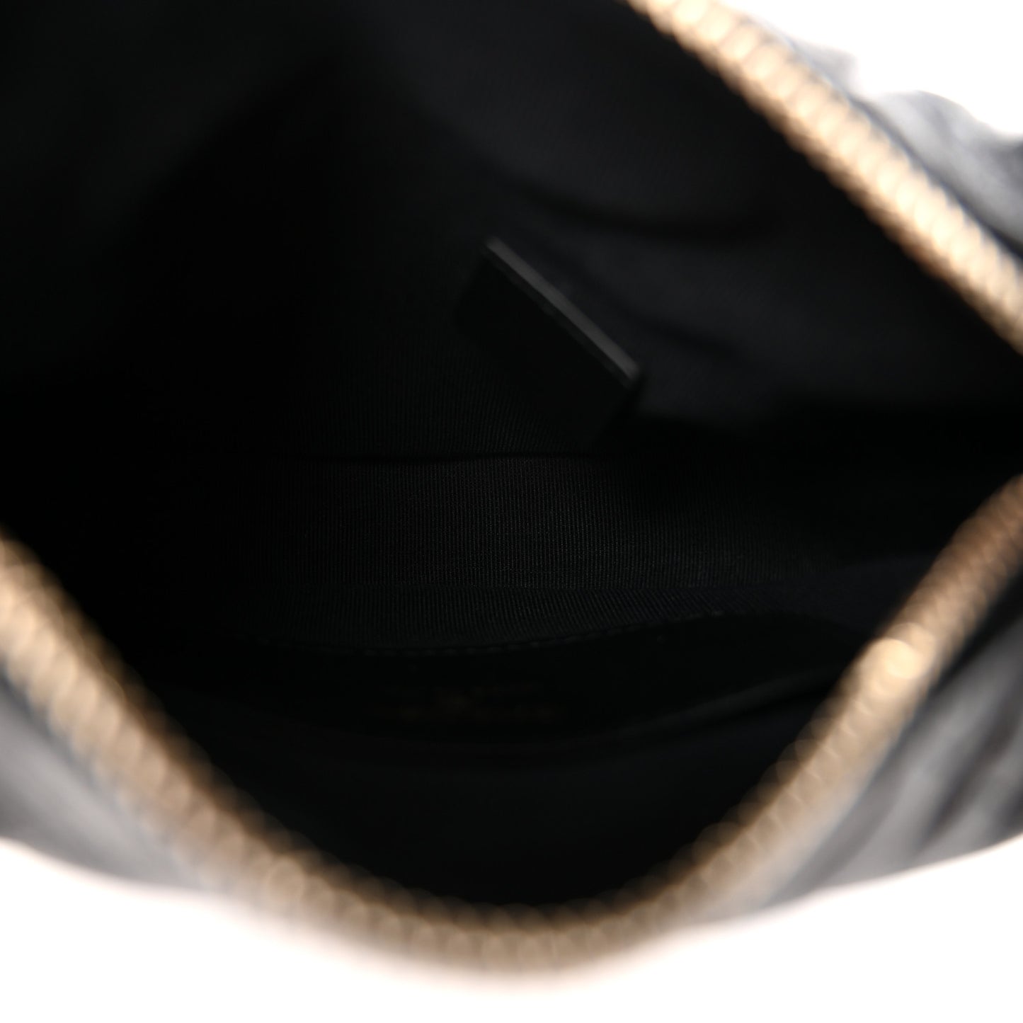 Lambskin Quilted Chain Around Pouch Hobo Black