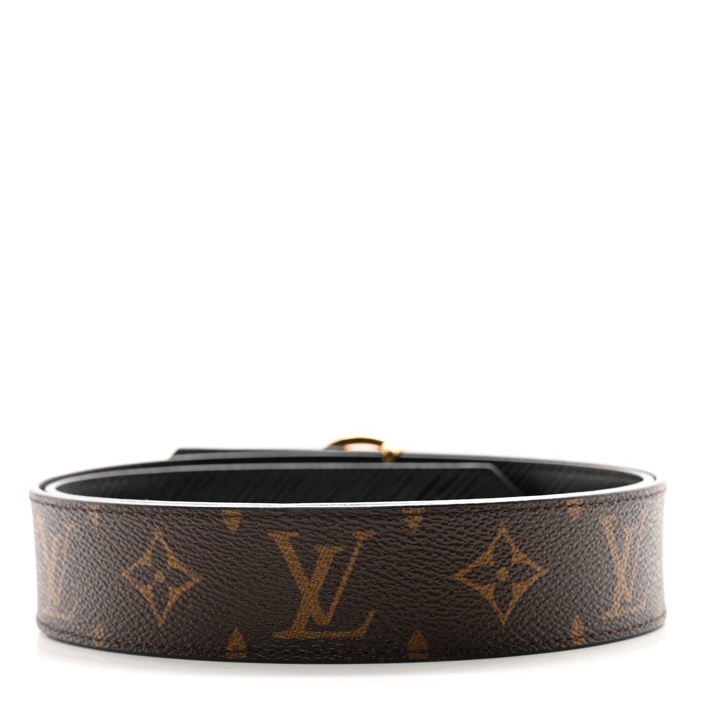 Monogram Epi 35mm LV Circle Reversible Belt 85 34 Black