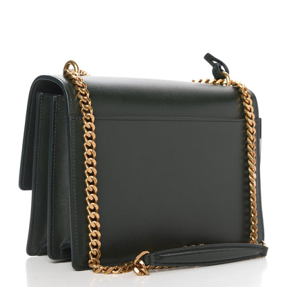 Saint Laurent Calfskin Medium Monogram Sunset New Vert Fonce 3 of 10
