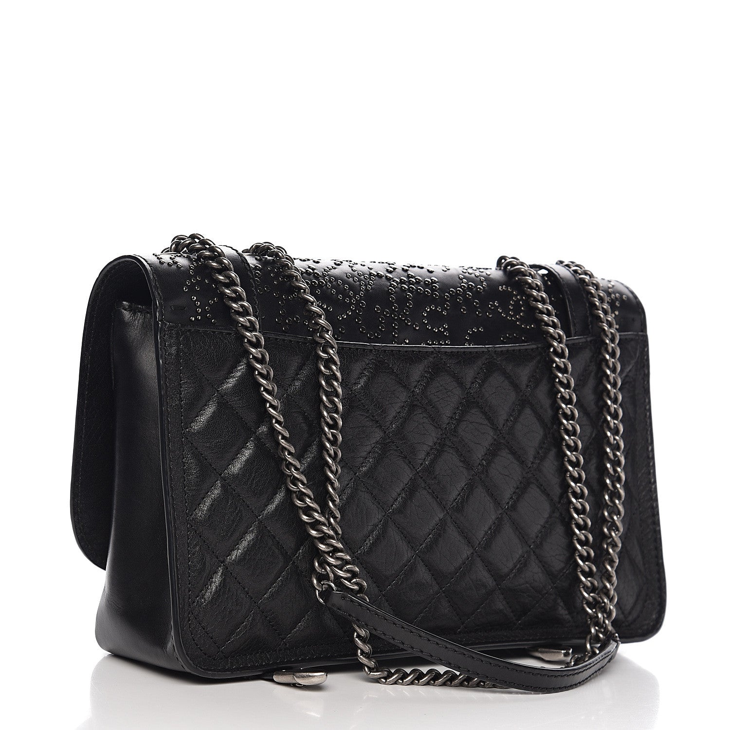 Chanel Studded Calfskin Lambskin Paris Dallas Flap Black 2 of 15