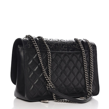 Chanel Studded Calfskin Lambskin Paris Dallas Flap Black 2 of 15