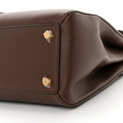 Celine Grained Calfskin Medium 16 Top Handle Bag Brown 12 of 14