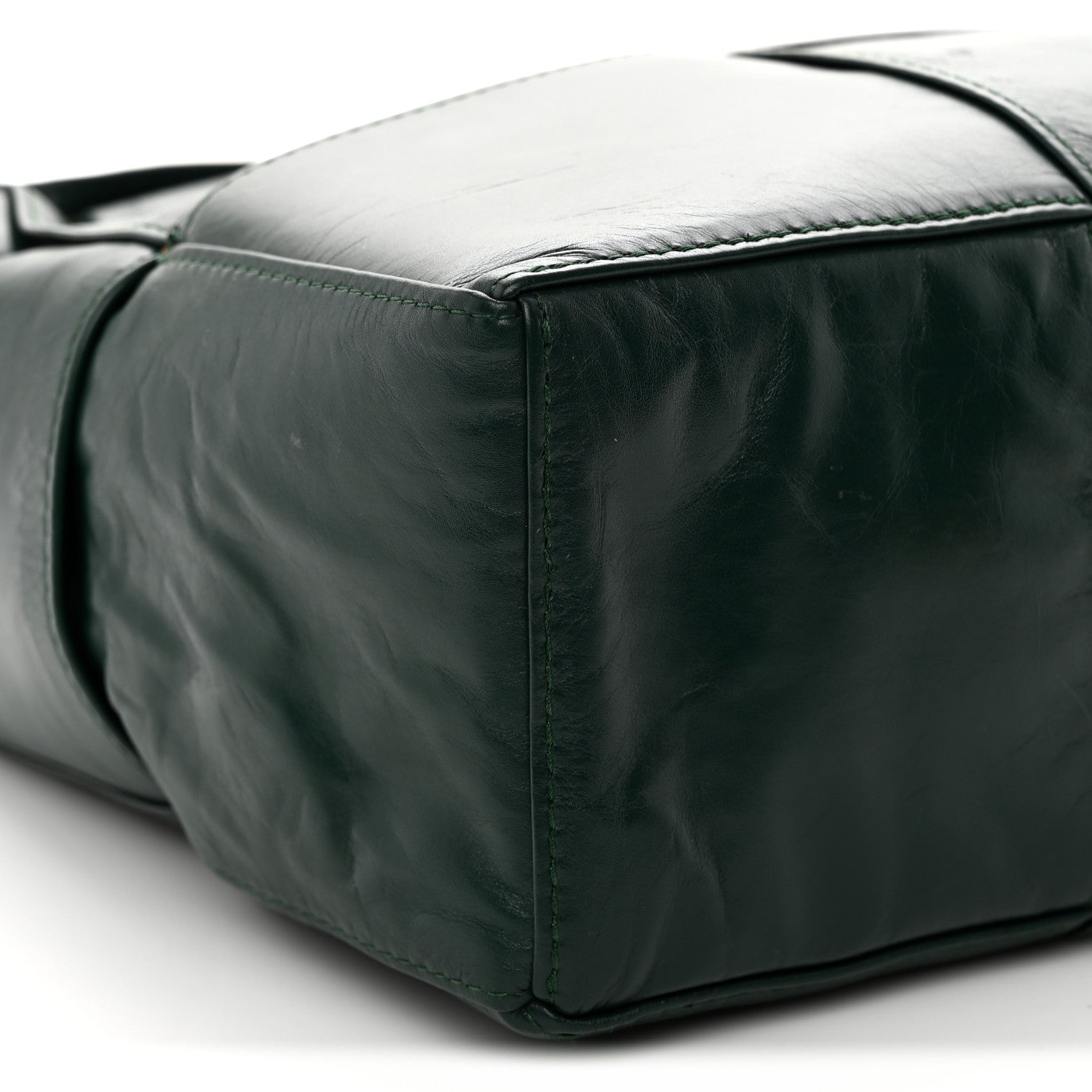 Bottega Veneta Paper Calfskin Maxi Intreccio Medium Arco Camera Bag Emerald Green 9 of 12
