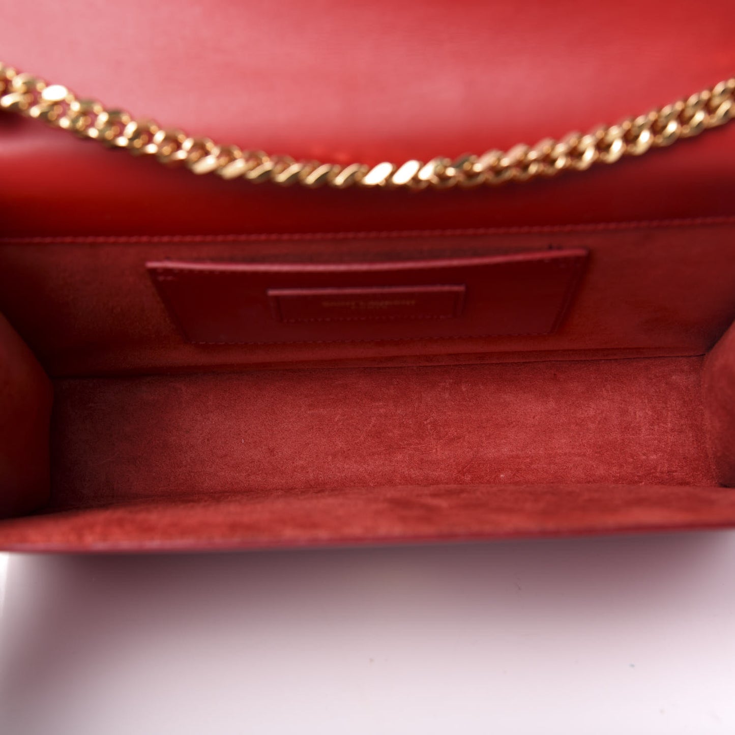 Smooth Calfskin Medium Classic Monogram Kate Tassel Satchel Lipstick Red