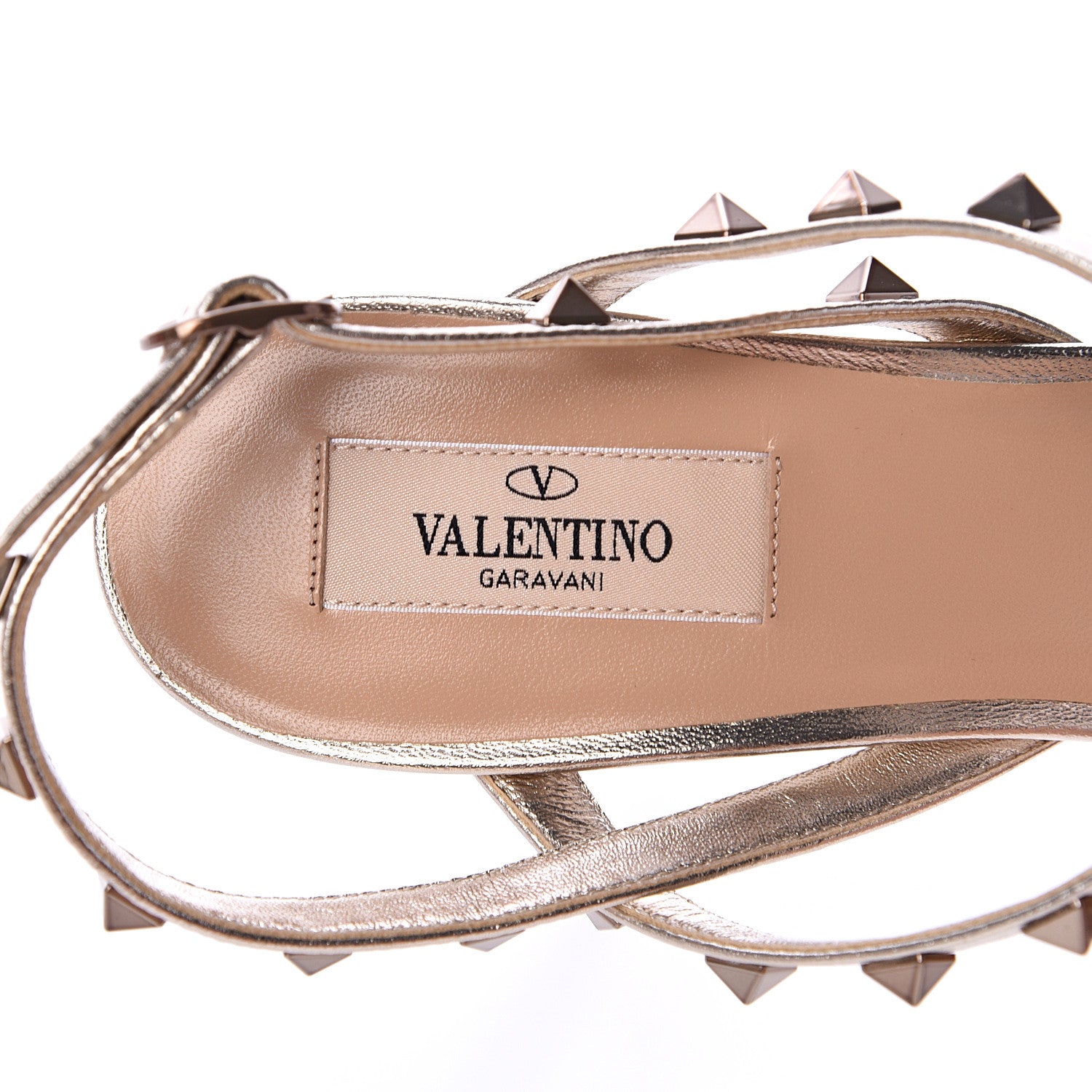 Valentino Garavani Metallic Nappa Rockstud T-Strap Slingback 85mm Sandals 40 Skin 6 of 8