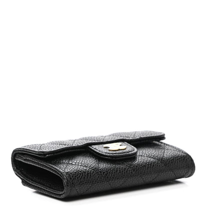 Chanel Caviar Quilted Flap Card Holder Wallet Black 4 of 8