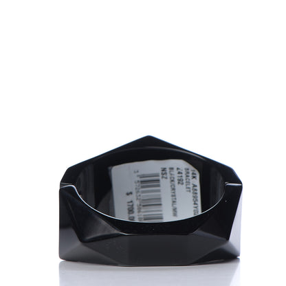 Chanel Resin Crystal CC Cuff Bracelet Black Silver 3 of 4