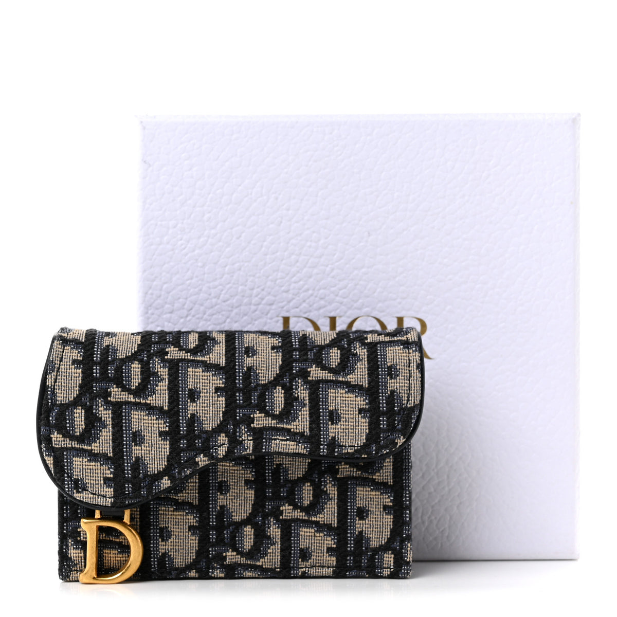 Oblique Saddle Card Holder Blue