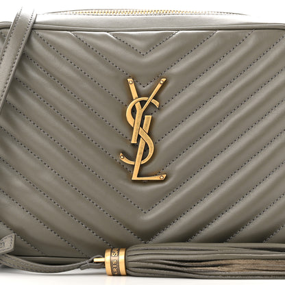 Saint Laurent Calfskin Matelasse Monogram Lou Camera Bag Dusty Grey 8 of 12