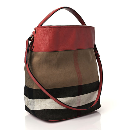 Burberry Canvas Mega Check Medium Ashby Tassel Hobo Cinnamon Red 4 of 9