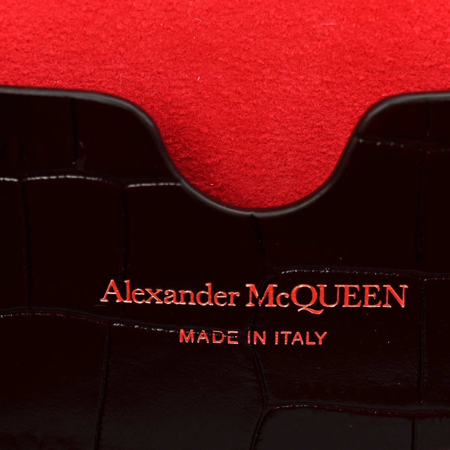 Alexander McQueen Calfskin Crocodile Embossed Skull Medium Shoulder Bag Black 6 of 10