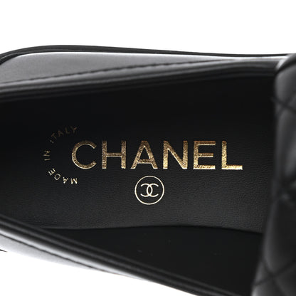 Chanel Lambskin Quilted CC Turnlock Loafers 37 Black 7 of 9