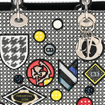 Christian Dior Micro-Cannage Smooth Calfskin Medium Lucky Badges Lady Dior Multicolor 8 of 13