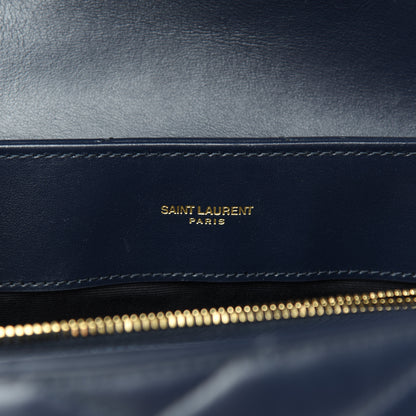 Saint Laurent Calfskin Y Quilted Monogram Medium Loulou Chain Satchel Medium Blue 7 of 11