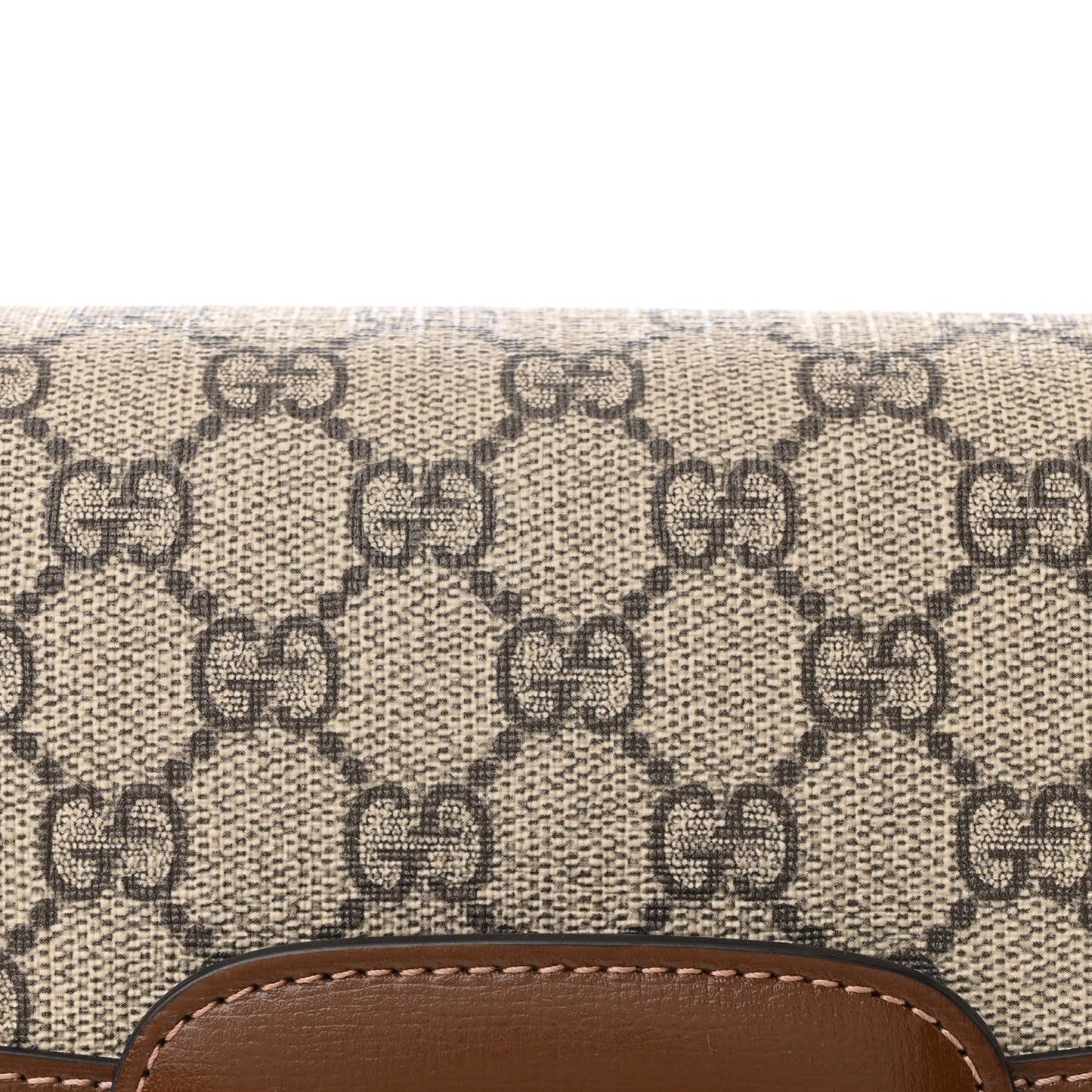 GG Supreme Monogram Horsebit 1955 Shoulder Bag Beige Brown Sugar