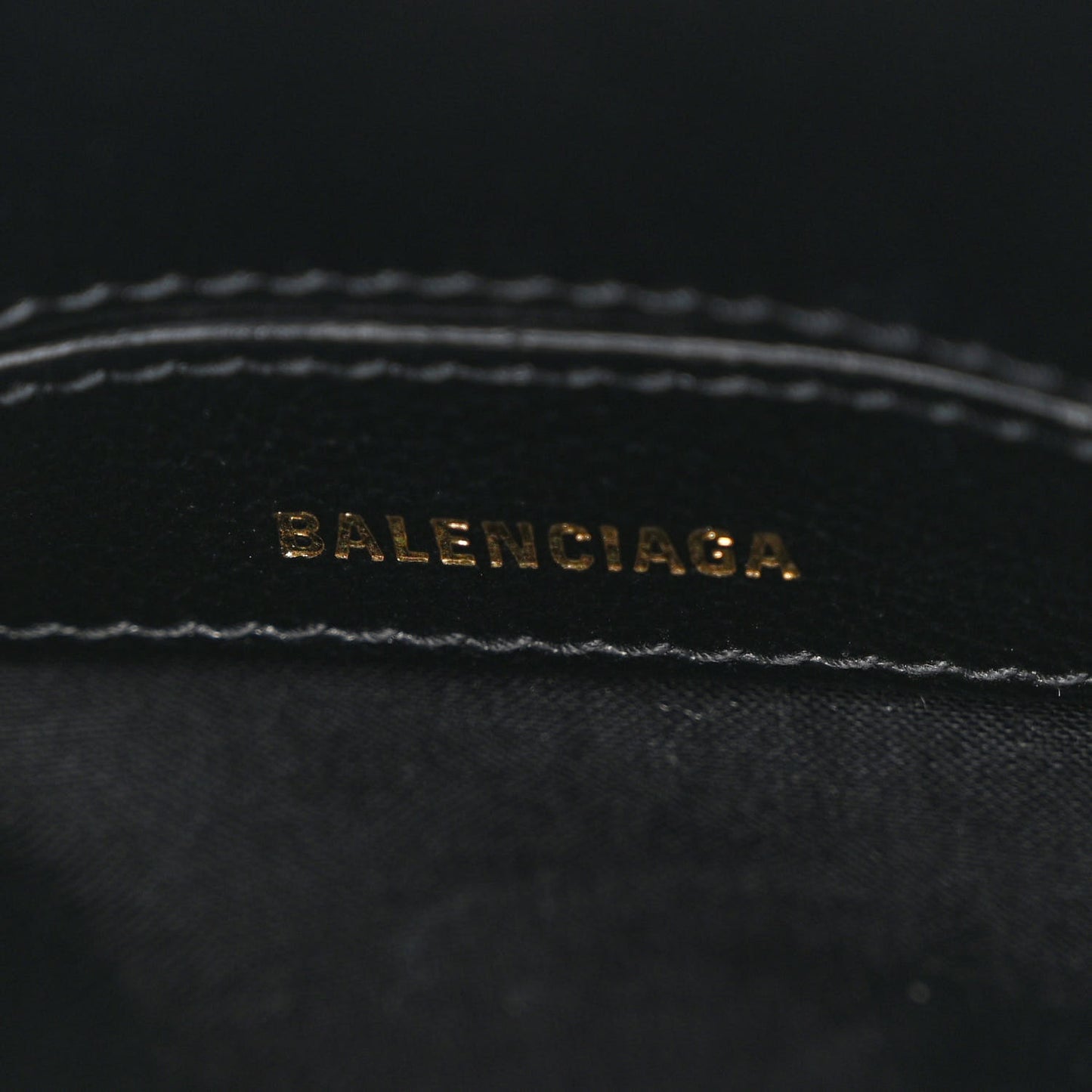 Grained Calfskin Logo XXS Ville Top Handle Bag Black White