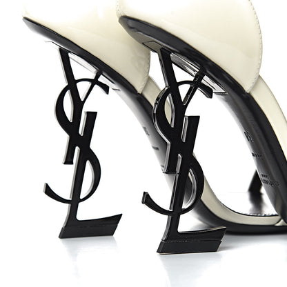 Saint Laurent Patent Calfskin Opyum Sandals 38 Neutro 8 of 9