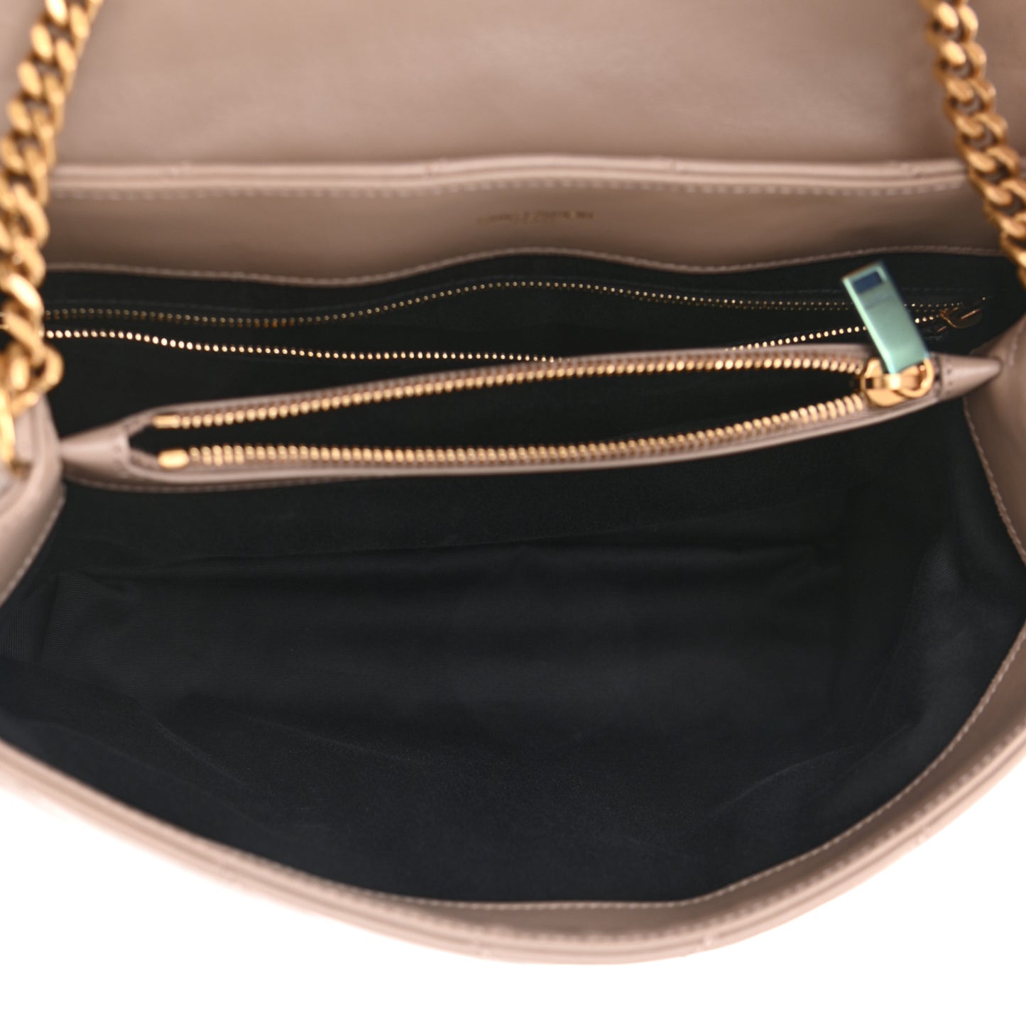 Calfskin Y Quilted Monogram Medium Loulou Chain Satchel Dark Beige