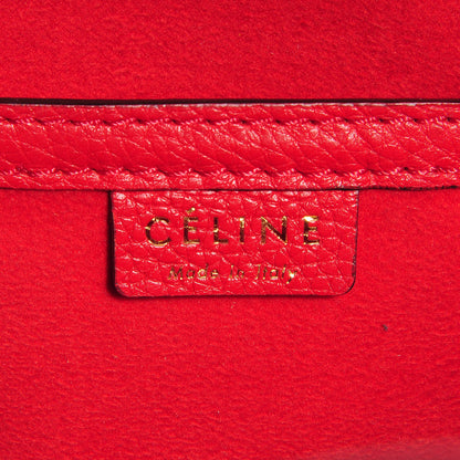 Celine Drummed Calfskin Nano Luggage Coquelicot 8 of 11