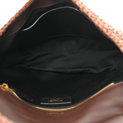 Saint Laurent Raffia Calfskin Monogram Medium Niki Chain Satchel New Nut 5 of 12