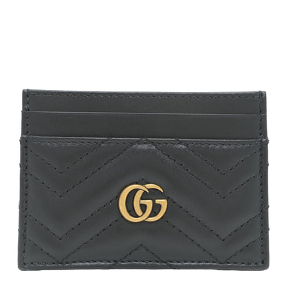 Gucci Calfskin Matelasse GG Marmont Card Holder Black 1 of 17