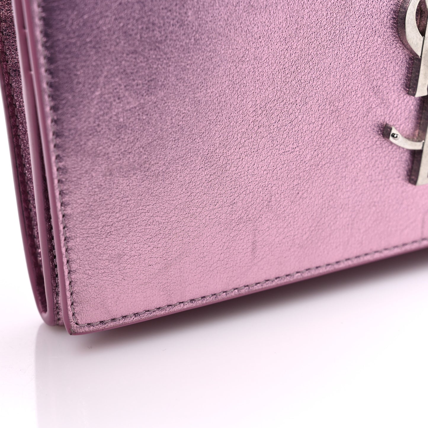 Metallic Calfskin Classic Monogram Cassandre Wallet New Azalea