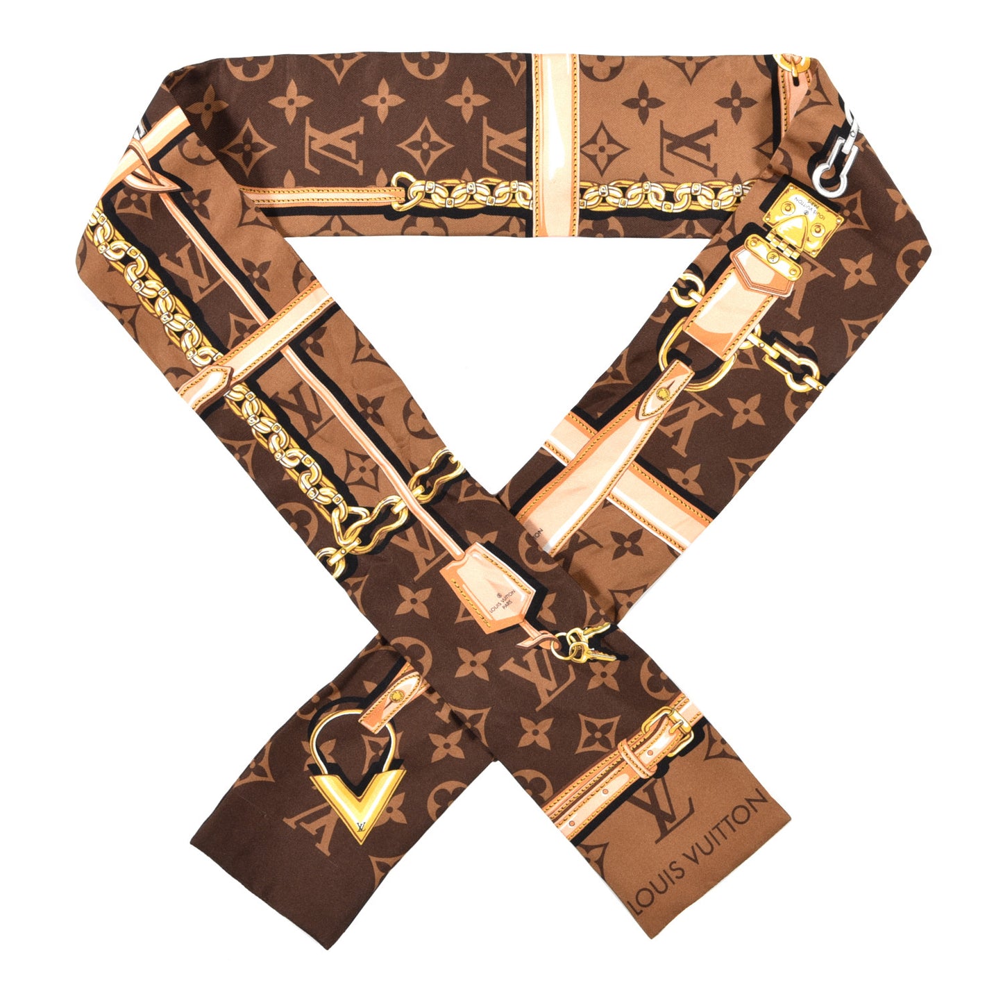 Silk Monogram Confidential Bandeau Brown