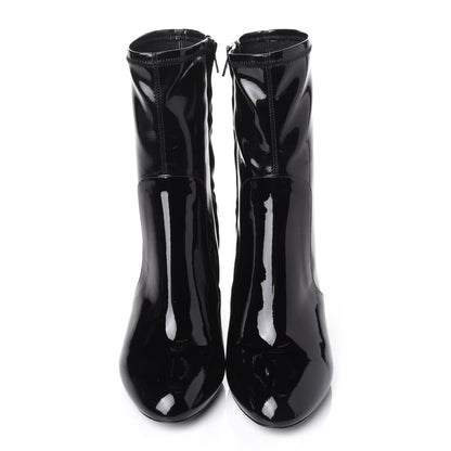 Louis Vuitton Patent Silhouette Ankle Boots 38.5 Black 5 of 10