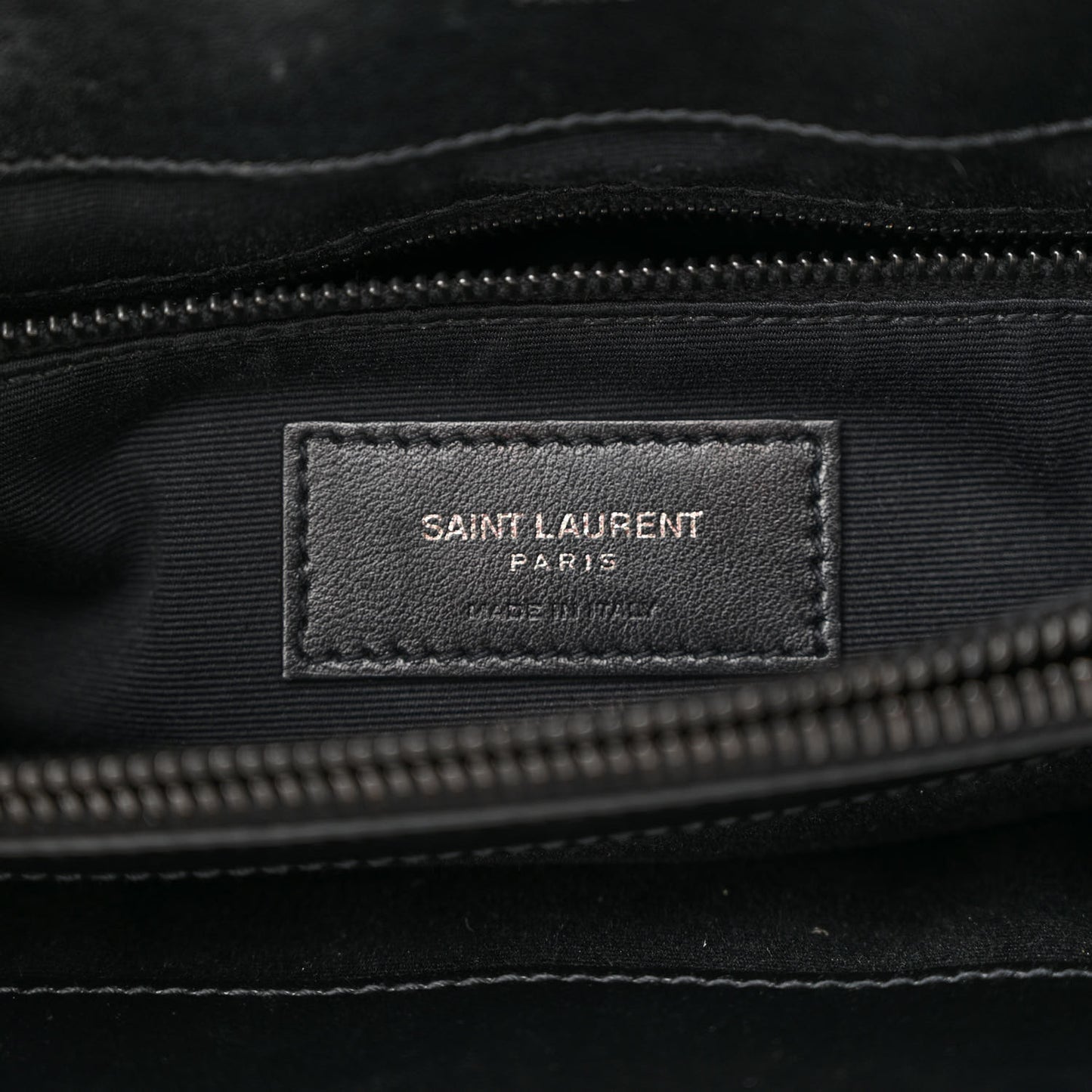 Calfskin Y Quilted Monogram Monochrome Medium Loulou Chain Satchel Black