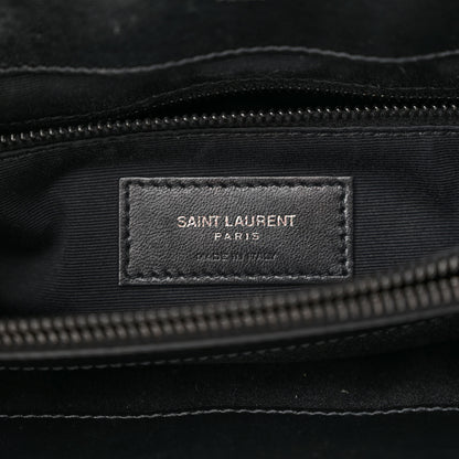 Saint Laurent Calfskin Y Quilted Monogram Monochrome Medium Loulou Chain Satchel Black 7 of 11