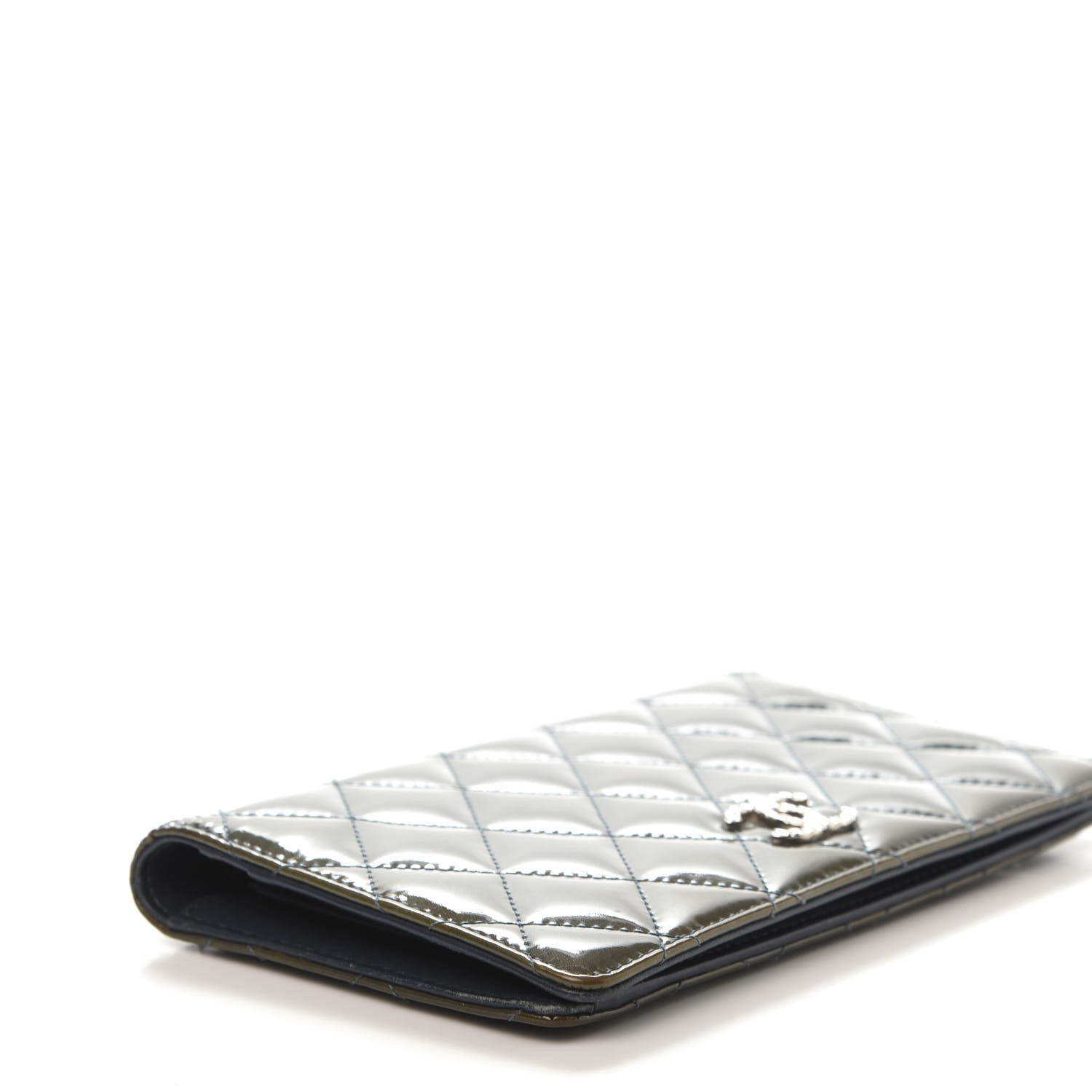 Chanel Patent Quilted Brilliant Yen Wallet Blue Fonce 6 of 12