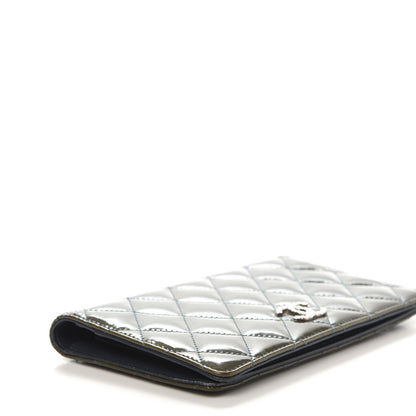 Chanel Patent Quilted Brilliant Yen Wallet Blue Fonce 6 of 12