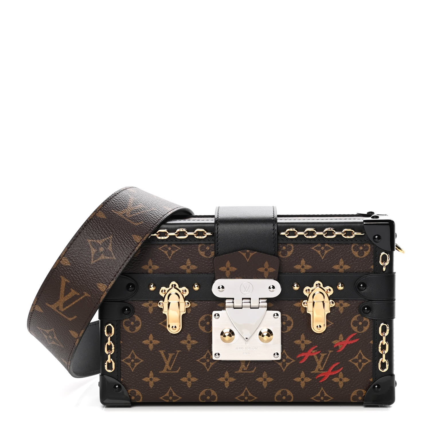 Louis Vuitton Monogram Chain Petite Malle Black 1 of 8