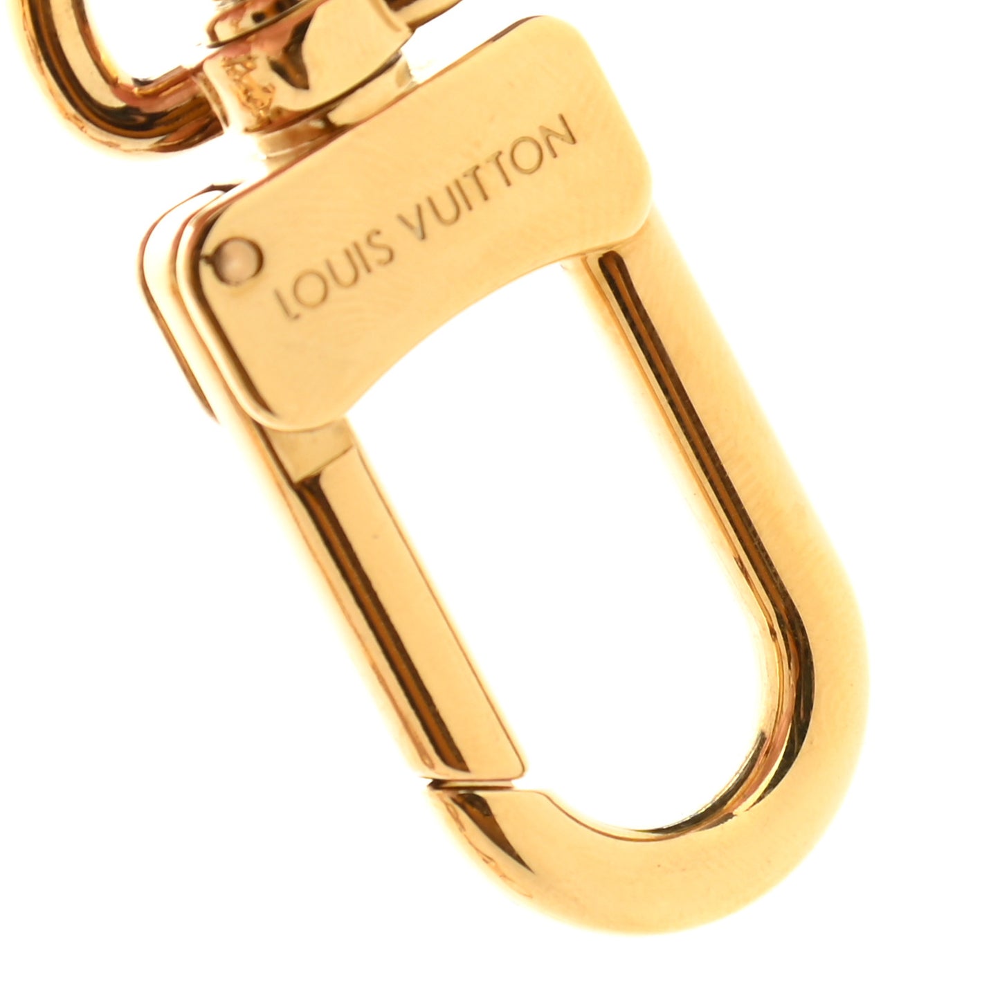 Brass Enamel Fleur De Monogram Bag Charm Chain Gold